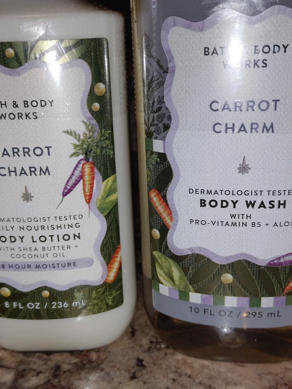 Bath & Body Works Carrot Charm Body Wash & Lotion Set - Green New